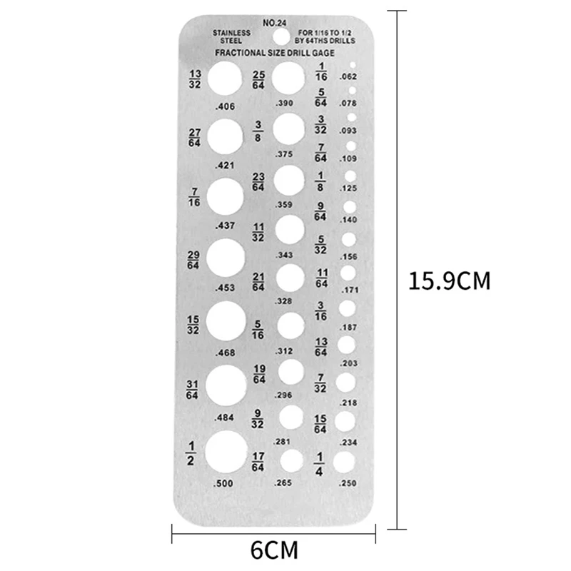 1 Pcs Stainless Steel Diameter Gauge Wire Thickness Measurer Tester Ruler DIY Drill Measurement Gauge Tool