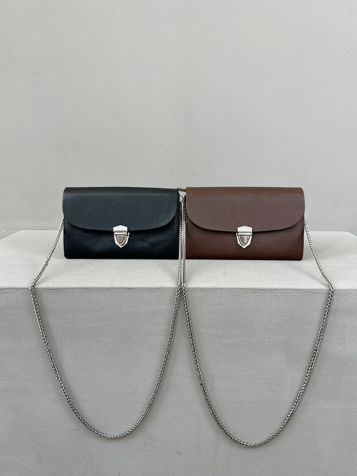 

Tanned Leather Chain Crossbody Bag Women's Multi-carent Saddle Bag Single oulder Slant Bag Casual Sle Handbag