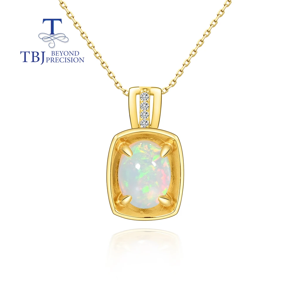 

New design natural Opal gemstone pendant necklace oval 7*9mm fine jewelry 925 sterling silver gift for women