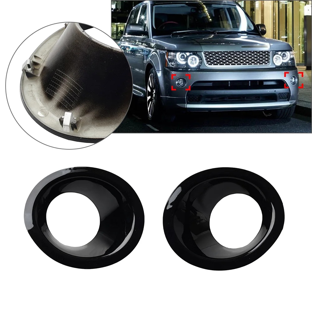 

Car Spot Light Assemblies Front Bumper Fog Lamp Frame Bezel 1PC For Land Rover For Range Rover Sport 2010-2013 ABS Glossy Black