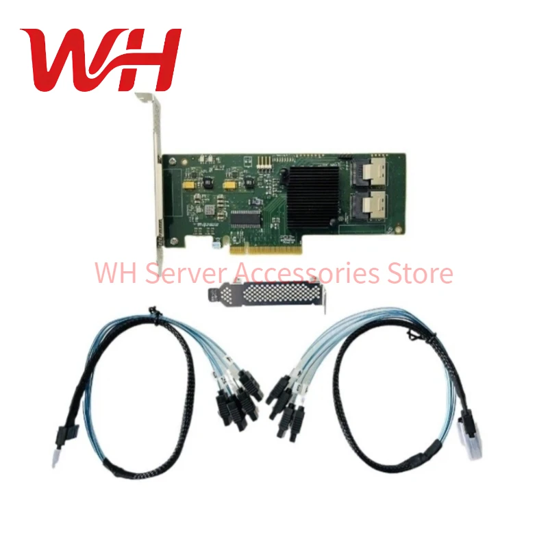 for LSI 9211-8i P20 IT Mode 8-Port 6Gbps SAS SATA PCIe HBA RAID Controller Card for NAS Storage + 2*SFF-8087 SATA
