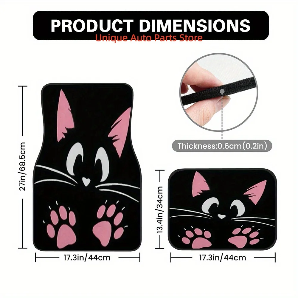 Set of 4 Car Floor Mats Designed for Hatchbacks Or Minivans, Offering Easy Upkeep And Making Great Gifts for Car Enthusiasts, Ad