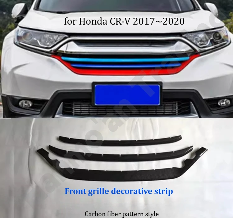 for Honda CR-V 2017~2020 Front grille decorative strip/electroplated decorative bright strip/grille modification accessories