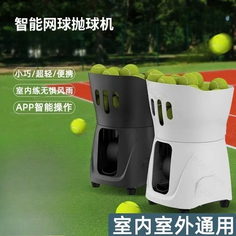 Mini Portable Tennis Trainer Automatic Ball Serving Machine with Vertical Adjustable Angle for 30+ Tennis Balls
