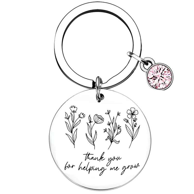 Gift for Nanny Best Nanny keychain Nanny Gift from Granddaughter Thank You For Helping Me Grow