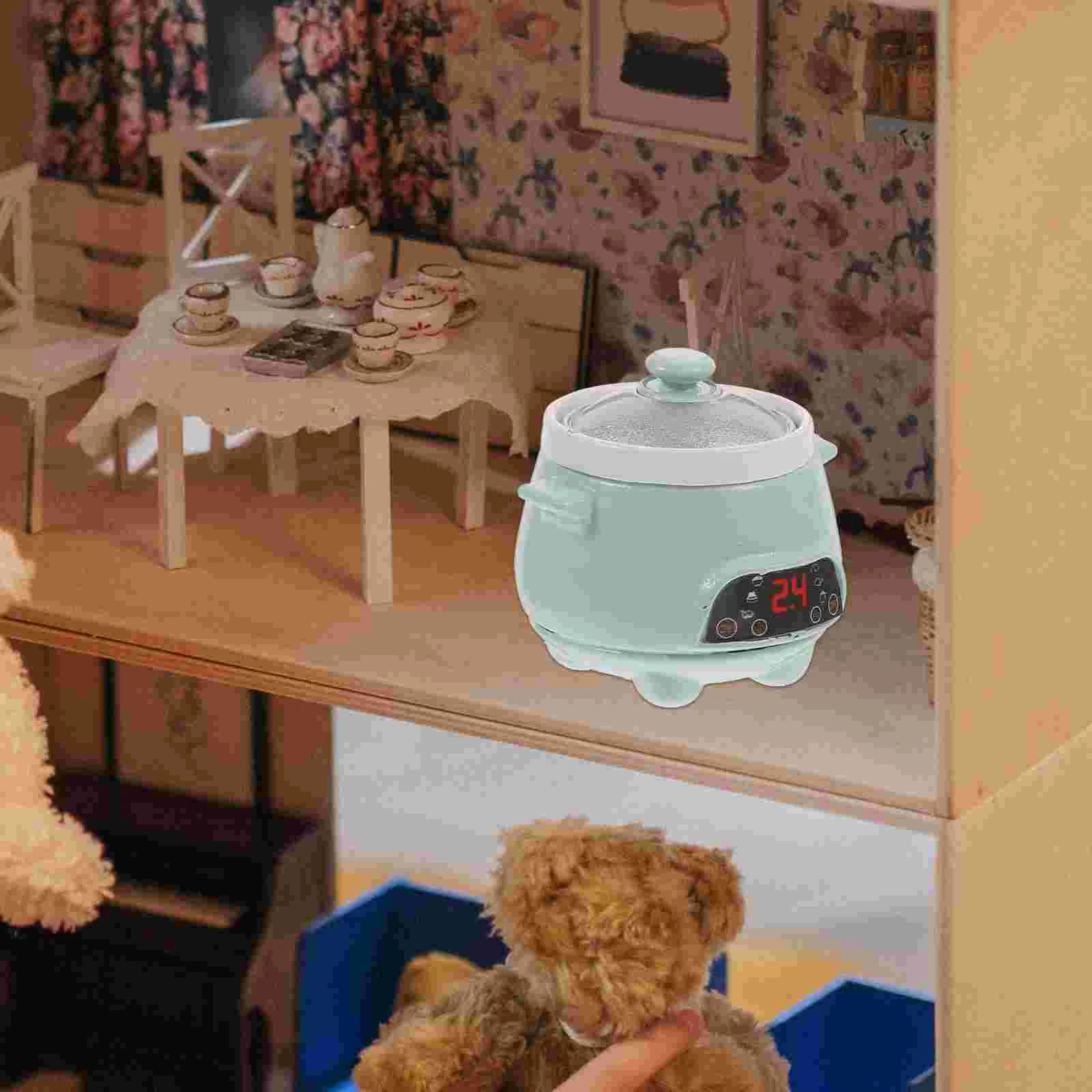 ピンクミニチュア炊飯器モデルミニハウスキッチン用品家の装飾ごっこ遊びミニキッチン家電ミニライス