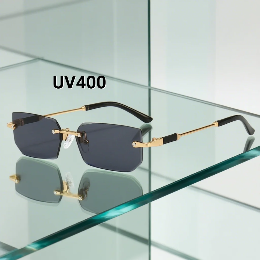 

2025 Summer New Frameless Cutting Edge Women's Sunglasses Fashion Personality Multi Color Men's and Women's UV400 Sunglasses