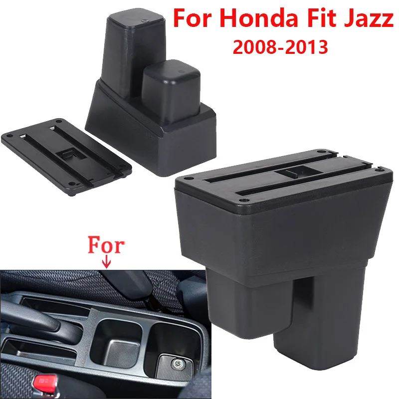 For Honda Jazz Armrest For Honda Fit Jazz 2 Car Armrest Box 2008 2009 2010 2011 2012 2013 Storage box Curved Surface leather