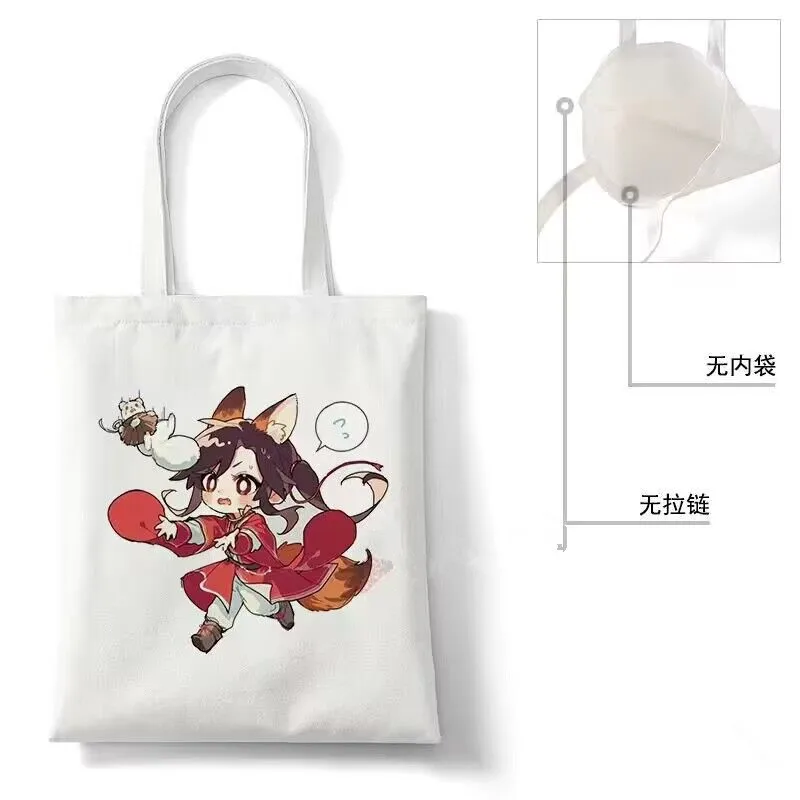 Tian Guan Ci Fu Anime Shoulder Bag Heaven Official’s Blessing Hua Cheng Xie Lian Cute Cartoon Canvas Casual Shopping Bag Handbag