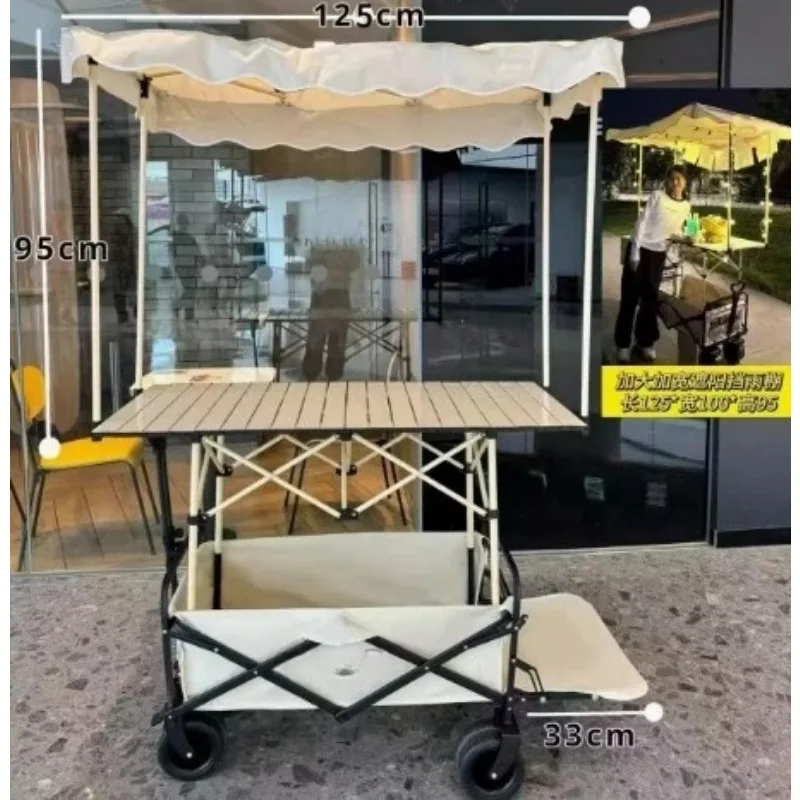 Stall Trolley Special Foldable Sausage Table Night Market Stall Can Lift Camper Cart Shopping Cart