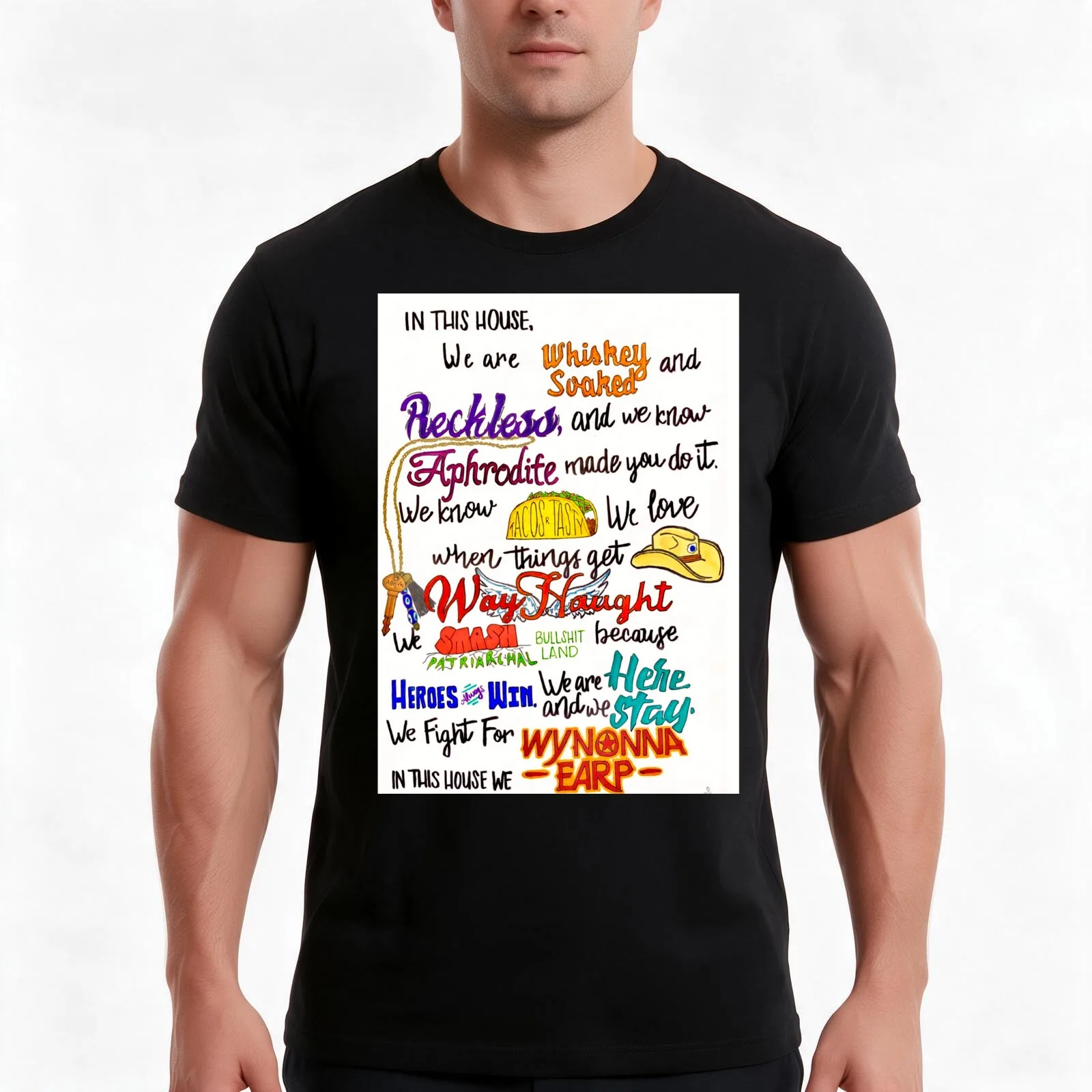 In This House...Wynonna Earp T-Shirt Summer Casual Cotton Tee Oversized Streetwear Tops Vintage Graphic Print 100% Cotton