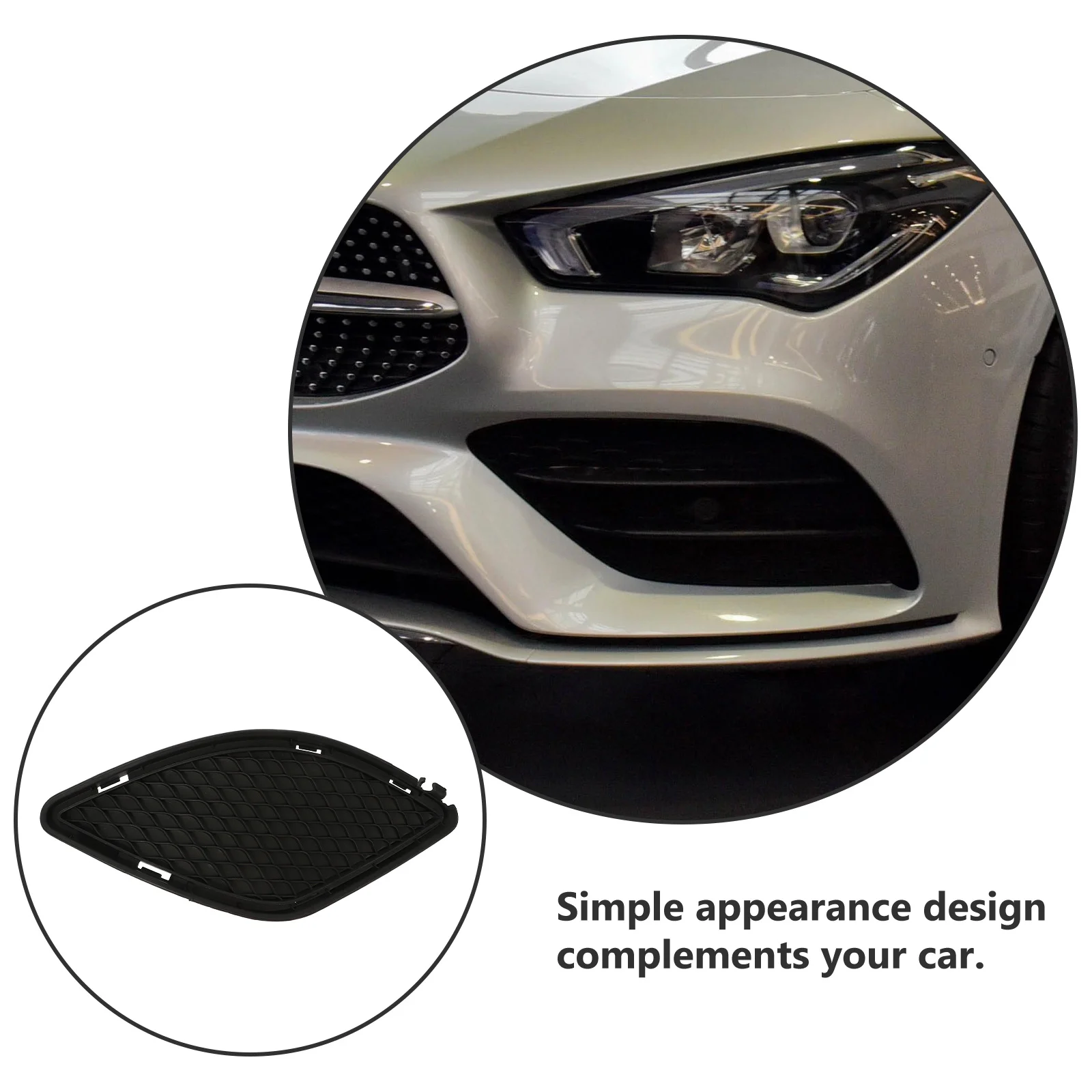 

Front Bumper Grille Passenger Side ABS Durable Replacement Automotive Bumper Cover Bezel Insert Trim Guard Prevents Overheating