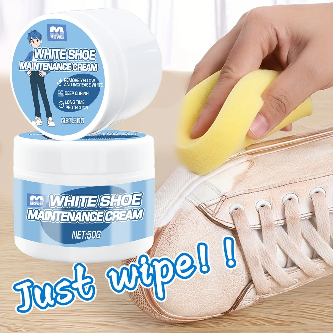 

White Sneaker Maintenance Cream, Polish And Refurbishing Agent, Care Cream to Restore The Original Shine of Shoes And Furniture