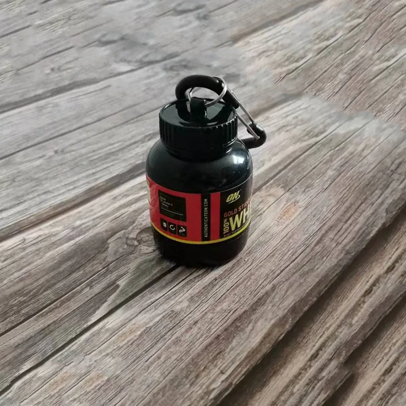 100ML Outdoor Sport Mini Tragbare Protein Behälter Pulver Flasche Mit Molken Schlüsselbund Gesundheit Trichter Medizin Box Kleine Wasser Tasse – Detail 4
