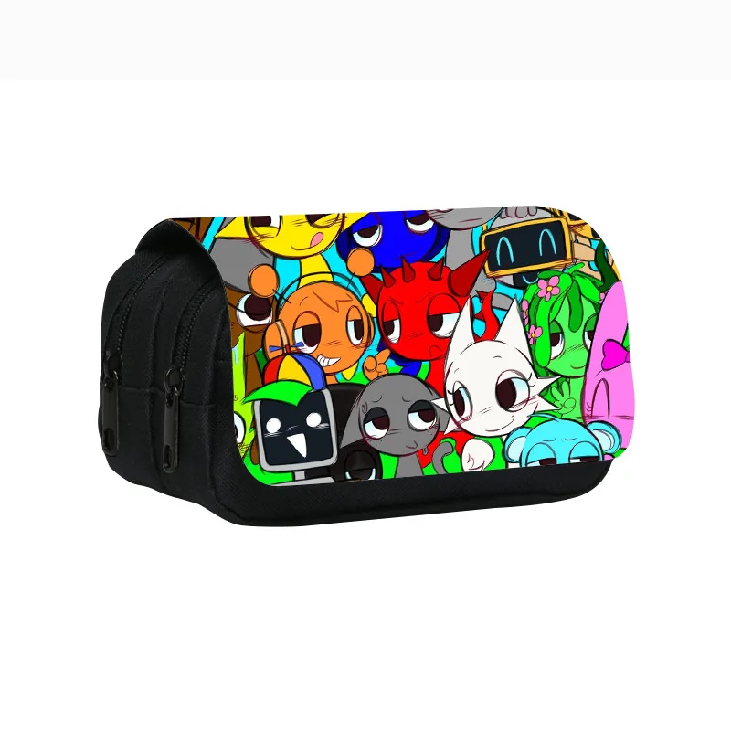 New Rhythm Box Printed Double Layer Pen Bag Spronki Music Game Primary Secondary School Children'S Stationery Bag Pencil Box