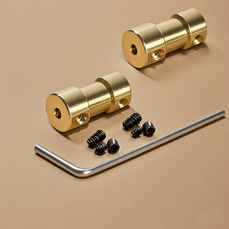 2 mm-6 mm flexible Wellenkupplung aus Messing, geeignet für Flugzeugmodelle, Modellflugzeuge, Schiffsmodelle, Automodelle, Motorantriebsanschlüsse, DIY, 2 Stück