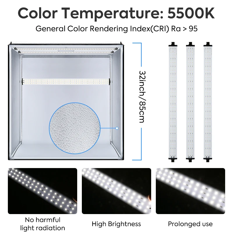 Light Box 80*80*80cm photography tent with 3 Dimming Lights Panel,photo box with black/white/yellow Backdrops for shooting