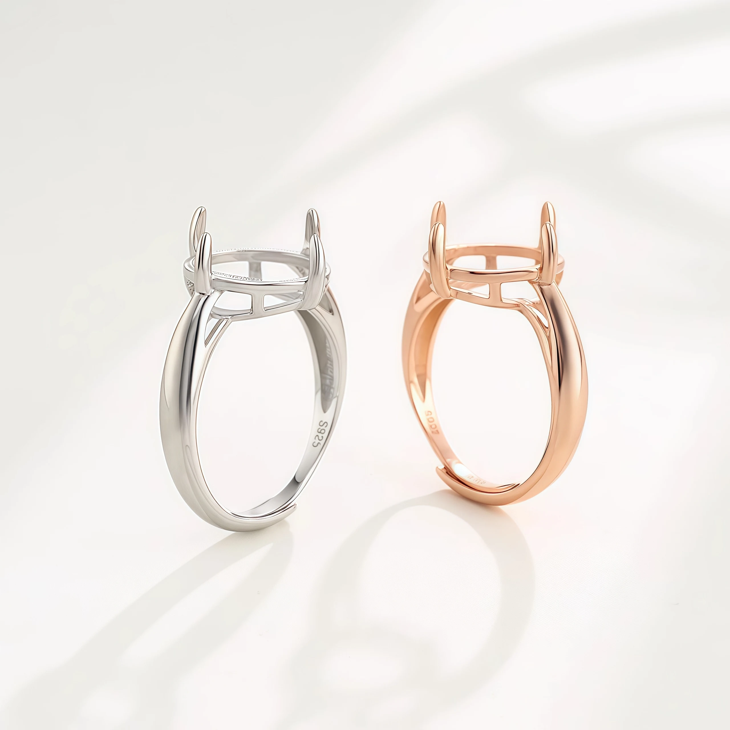 L Setting 3-15mm Oval Stone S925 Sterling Silver Multiple Sizes Ring Empty Support DIY for Women Fine Charm Jewelry Accessory - Image 2