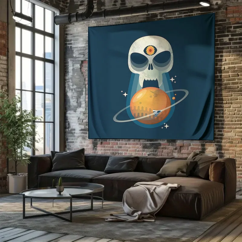 Space Galaxy Tapestry Nebula Universe Moon Stars Celestial Home Decor Wall Hanging Dorm Room Aesthetic Room Decoration Gift view 5