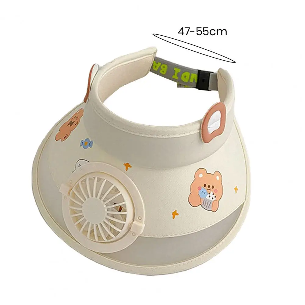 Tapa de ventilador para niños, ventiladores de sombreado solar de verano, tapa superior vacía, tapa de ventilador recargable por USB para niñas y niños, dispositivo de eliminación de calor