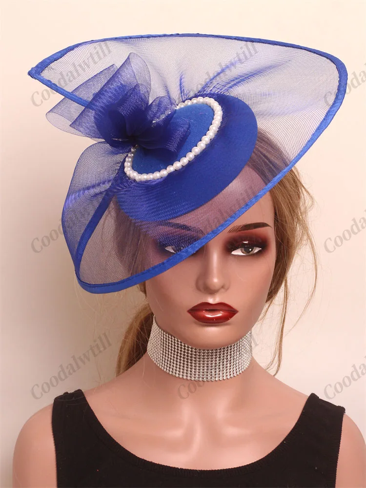 Women Big Hats Headband Ladies Mesh Headwear Lady Wedding Party Veil Fascinator Photograph Party Kentucky Church Pillbox Cap