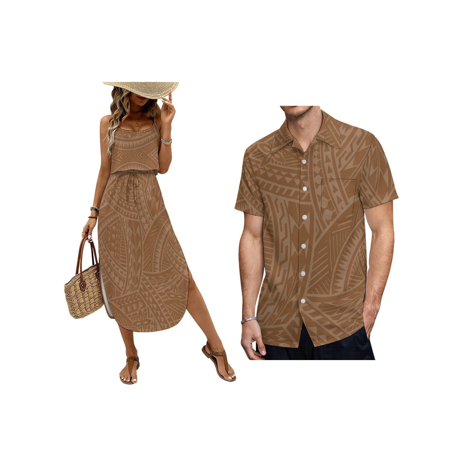 Brand New Design Custom Womens Spaghetti Strap Dress Retro Style Sleeveless Sling Strap Hawaii Print Lady Casual Dress