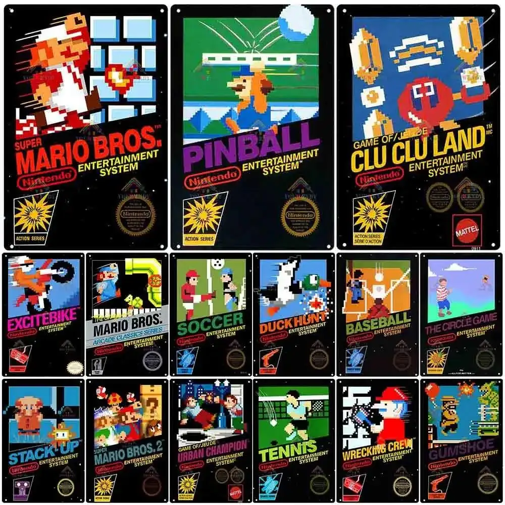 Classic Video Gaming Cool Wall Decor Art Metal Poster Retro Tin Sign for Bar Man Cave Cafe Office Home Wall Decor 7.9x11.8 Inch