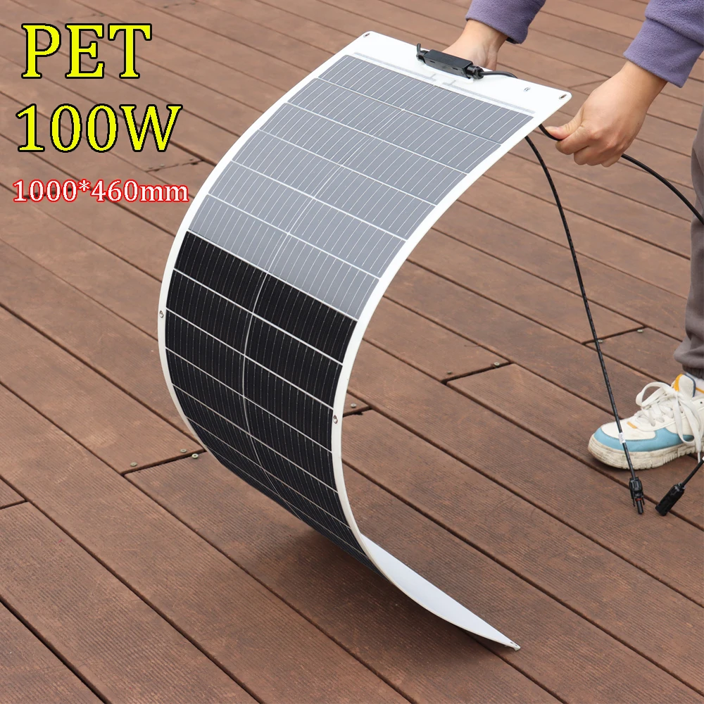 ETFE PET لوحة طاقة شمسية مرنة 150 واط 100 واط 80 واط لوحة كهروضوئية 12 فولت شاحن بطارية خلية أحادية العربة RV سقف قارب السيارة الاتحاد الأوروبي الشحن #5
