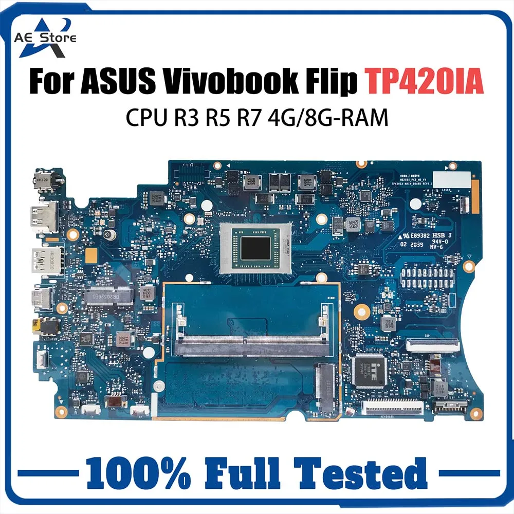 

TP420IA Notebook Mainboard For ASUS Vivobook Flip TP420I Laptop Motherboard With CPU R3 R5 R7 4G/8G-RAM NB2565-PCB-MB-V4