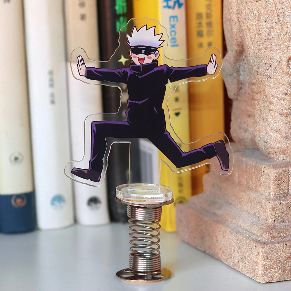 Anime Jujutsu Kaisen Gojou Shake Action Figure Stand Model Plate Desk Decor Cute Shaking acrilico Standing Sign Toy Fans Gifts