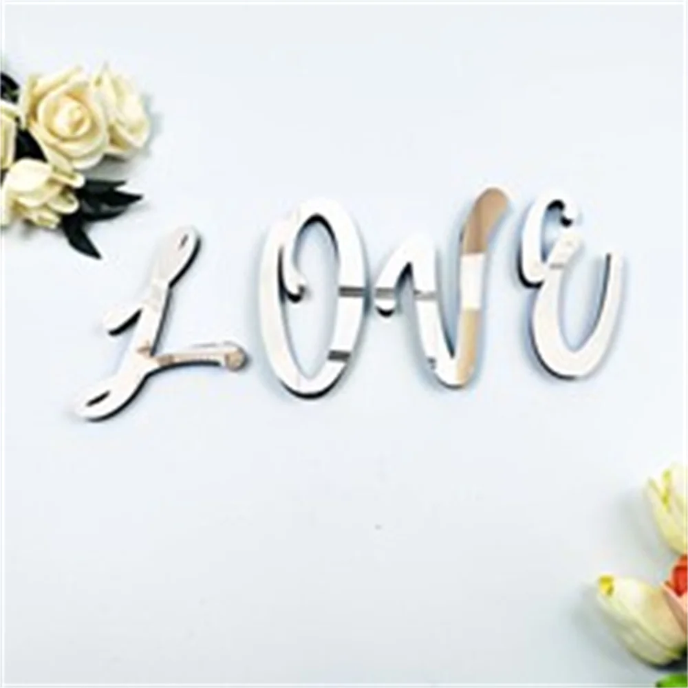 Acrylic Mirror Sticker A-Z 10cm Lowercase Decorative Alphabet Letters Wall Art Home Decor 26 Piece English Alphabet Decorative L