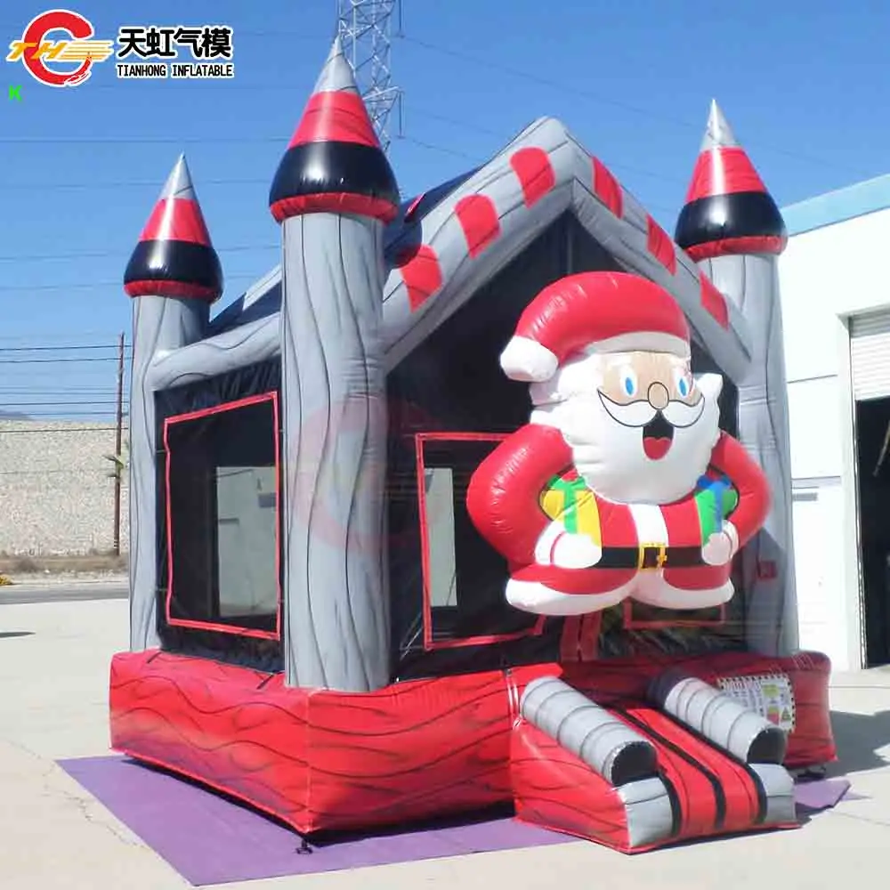 2026 novo design 4x3.6m inflável bouncer de natal transporte rápido ao ar livre castelo inflável moonwalk com ventilador