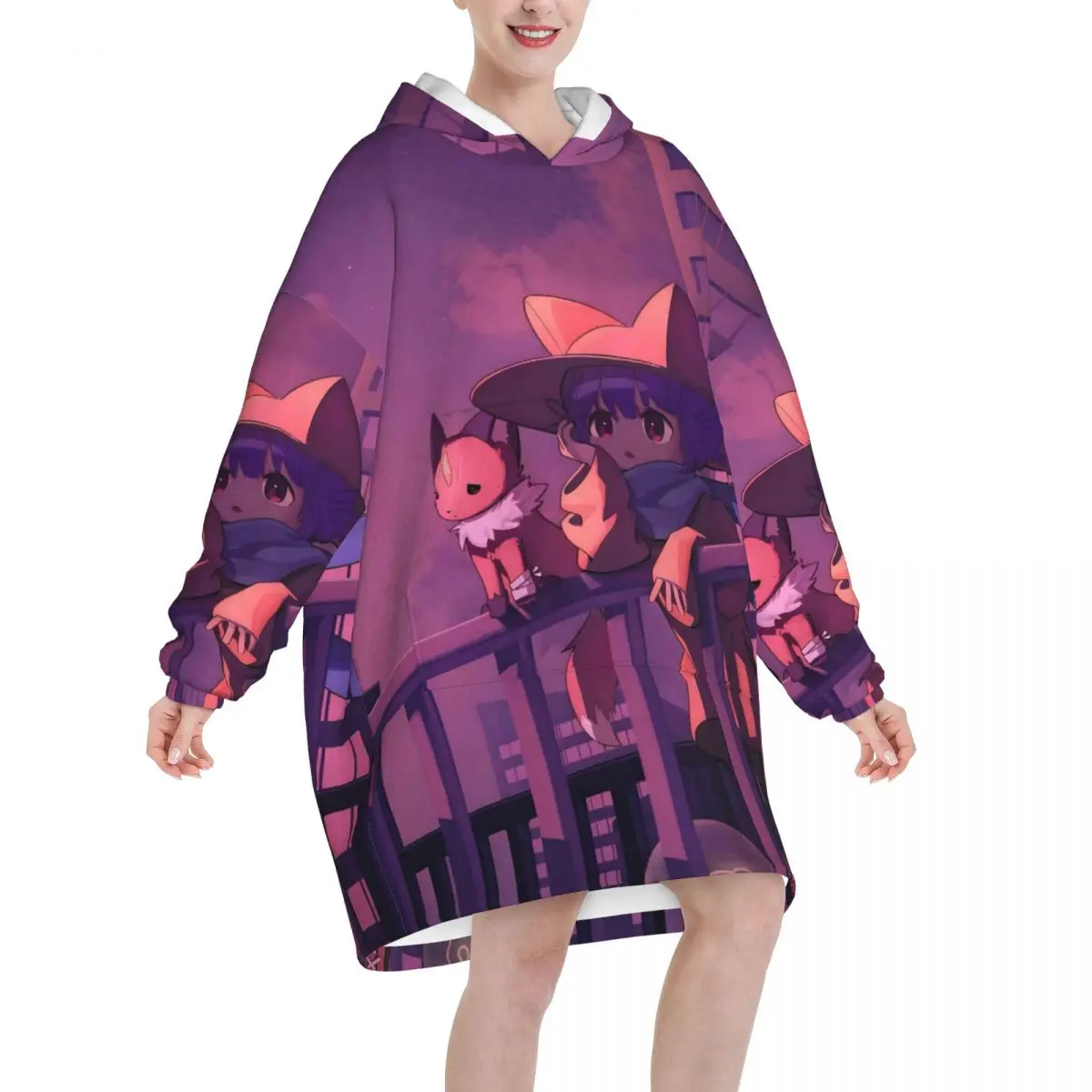 OneShots Niko Blanket Hoodie Wearable Blanket Oversize with Pocket Warm Sleeping Bag Soft Cozy Onesie