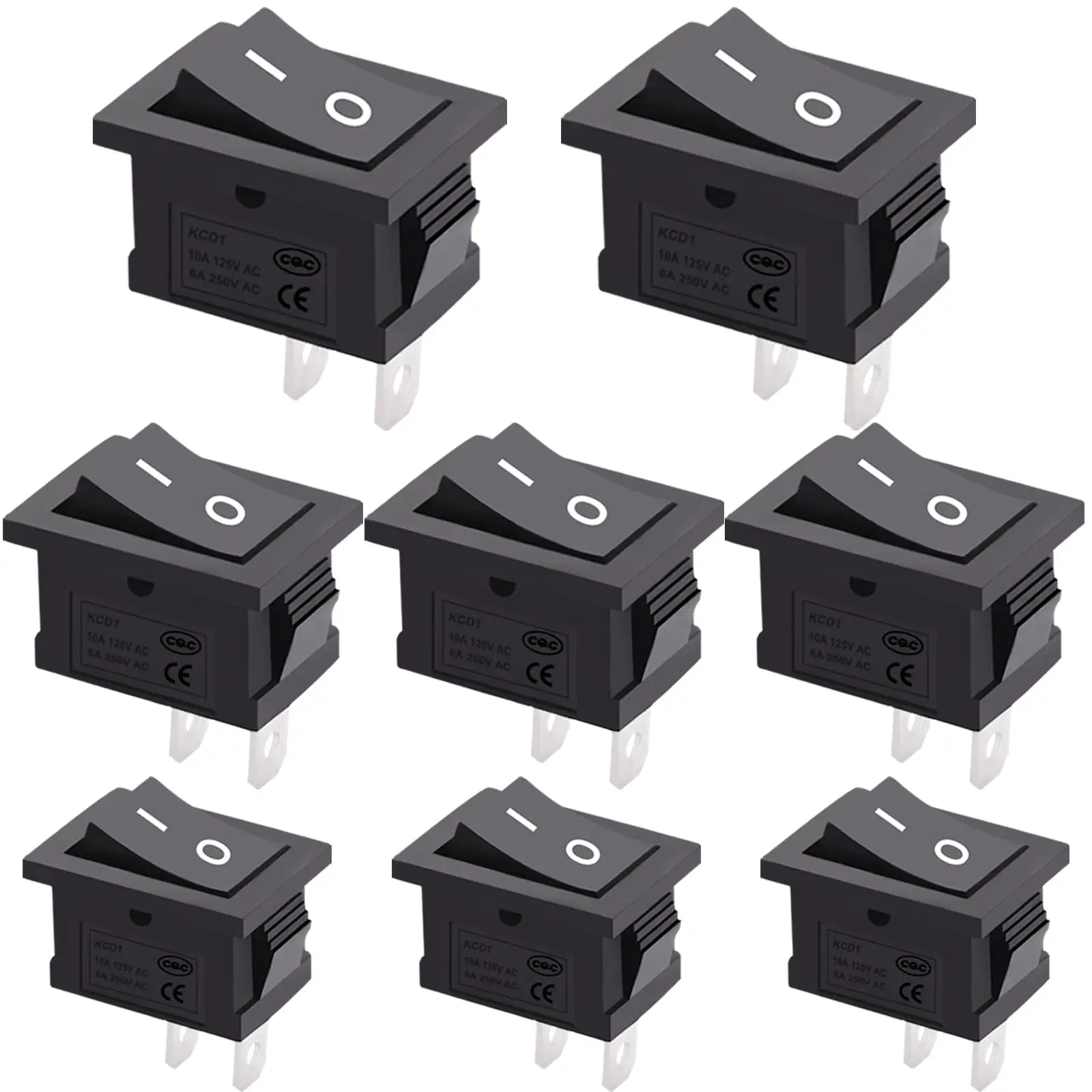 10PCS Rocker Switch On/Off 12V 2 Pin 2 Position SPST Car Auto Boat Rocker Toggle Switch AC 6A/250V 10A/125V
