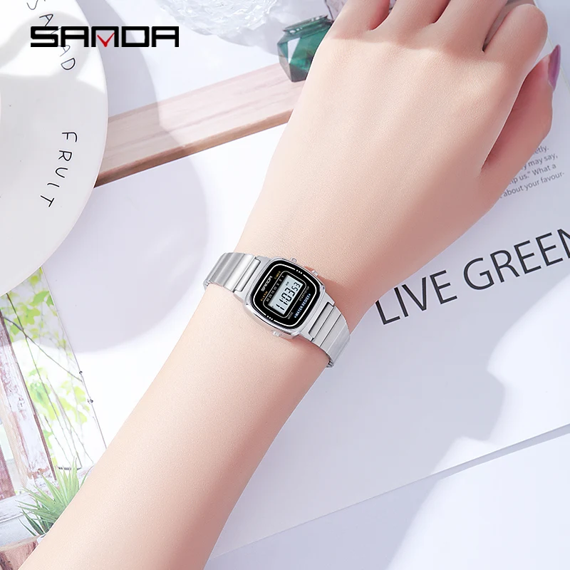 SANDA Women Golden Classic Quartz Watch Fashion Female Elegant Clock Luxury Gift Watches Casual Ladies Waterproof Wristwatch6053