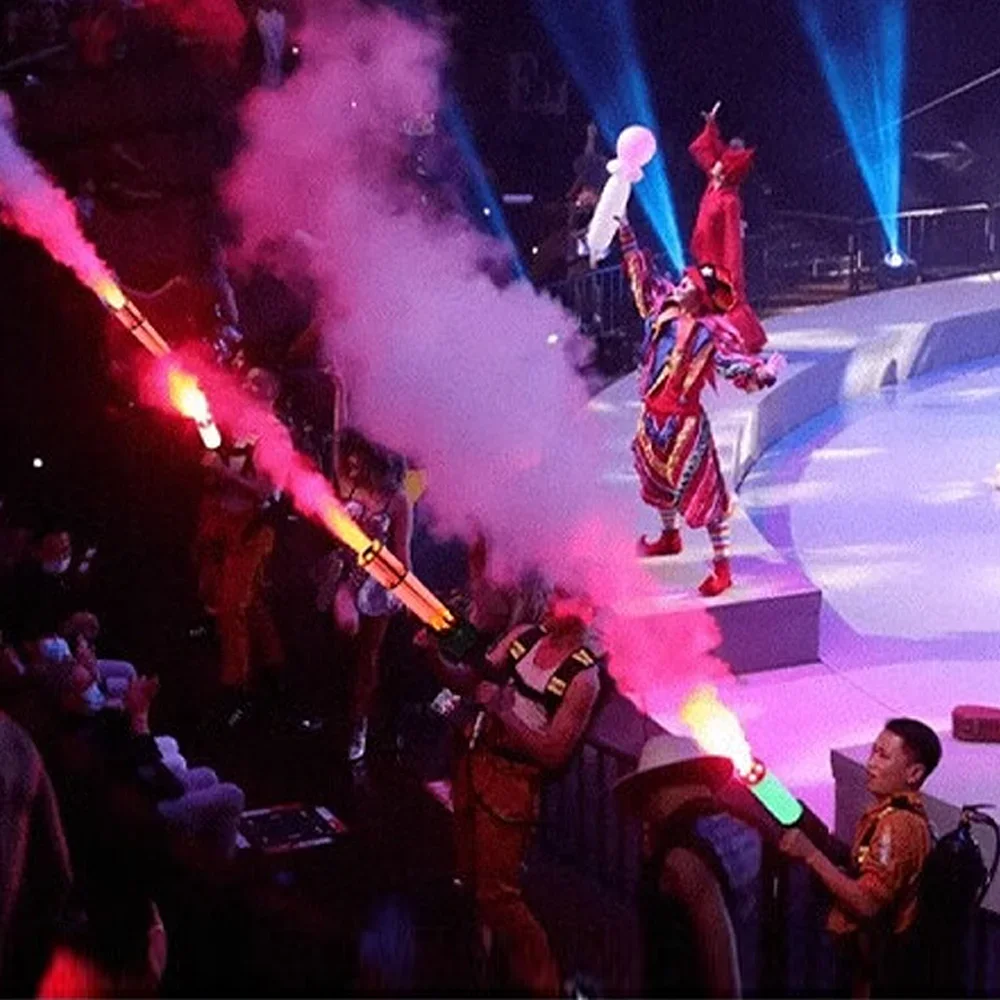 DJ Equipment CO2 Cannon Smoke Machine, LED CO2 Blaster with RGB Lights, Handheld Fog Machine Stage Effect for Events Nightclub