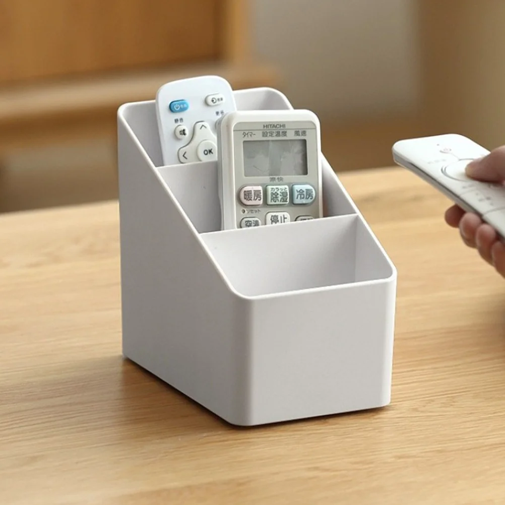 

Remote Control Storage Box Desktop Organizer Makeup Case Three-Grid Cosmetics Holder Pen Organizer Sundries Storage Holder