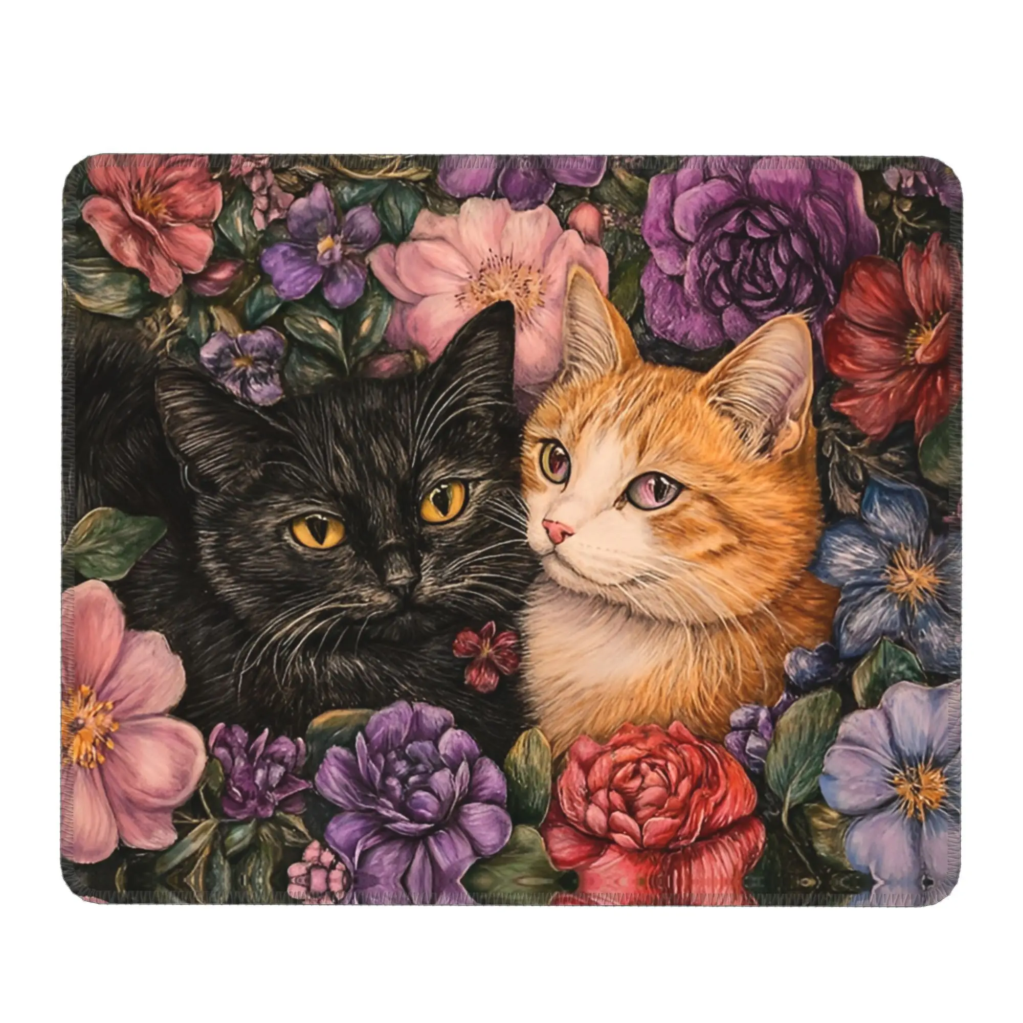 

Cat Design Flower Vintage Mouse Pad Colorful Round Mousepad Design Comfortable Quality Mouse Mats For PC Laptop Computer