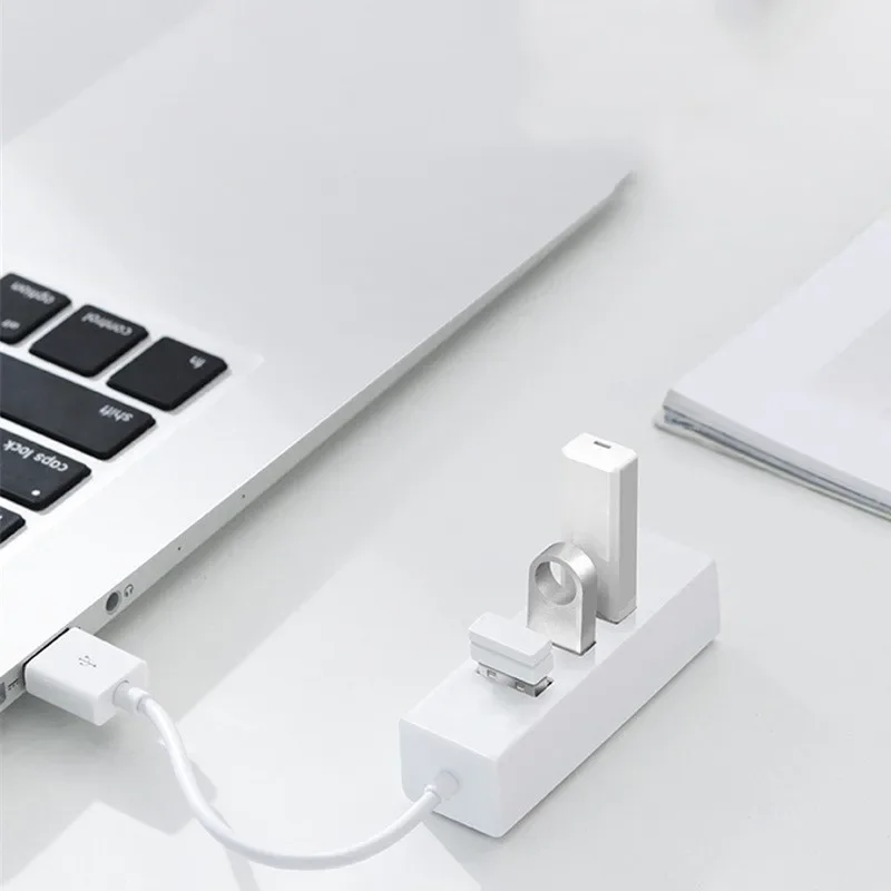 Hub USB متعدد 2.0 Hub USB Splitter محول الطاقة عالي السرعة 4 منافذ الكل في واحد للكمبيوتر الشخصي Windows ملحقات الكمبيوتر