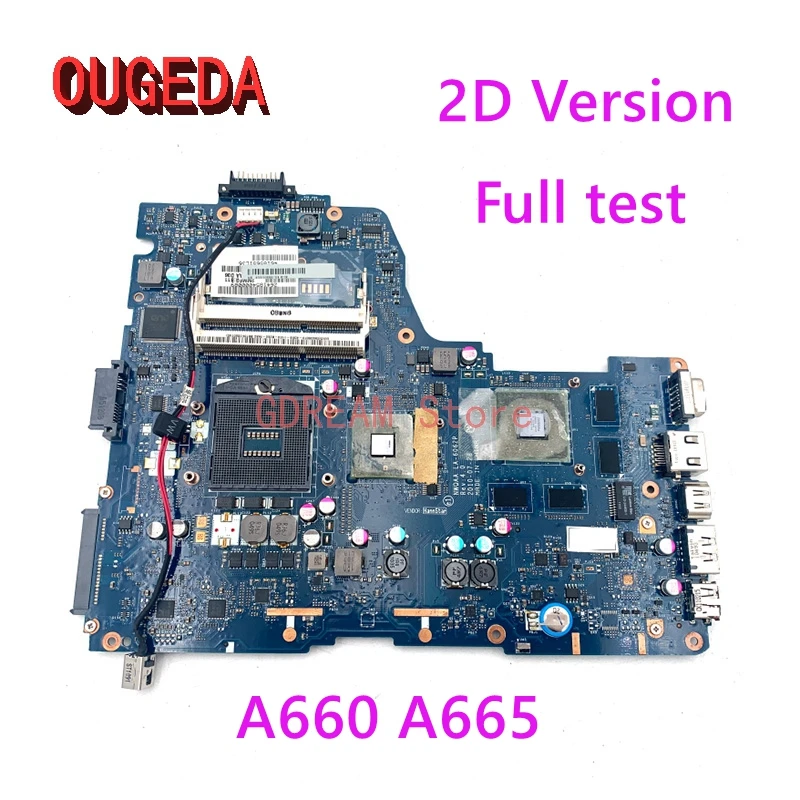 

OUGEDA NWQAA LA-6062P K000109860 Laptop Motherboard For Toshiba Satellite A660 A665 HM55 DDR3 GT330M GPU Free CPU Main board