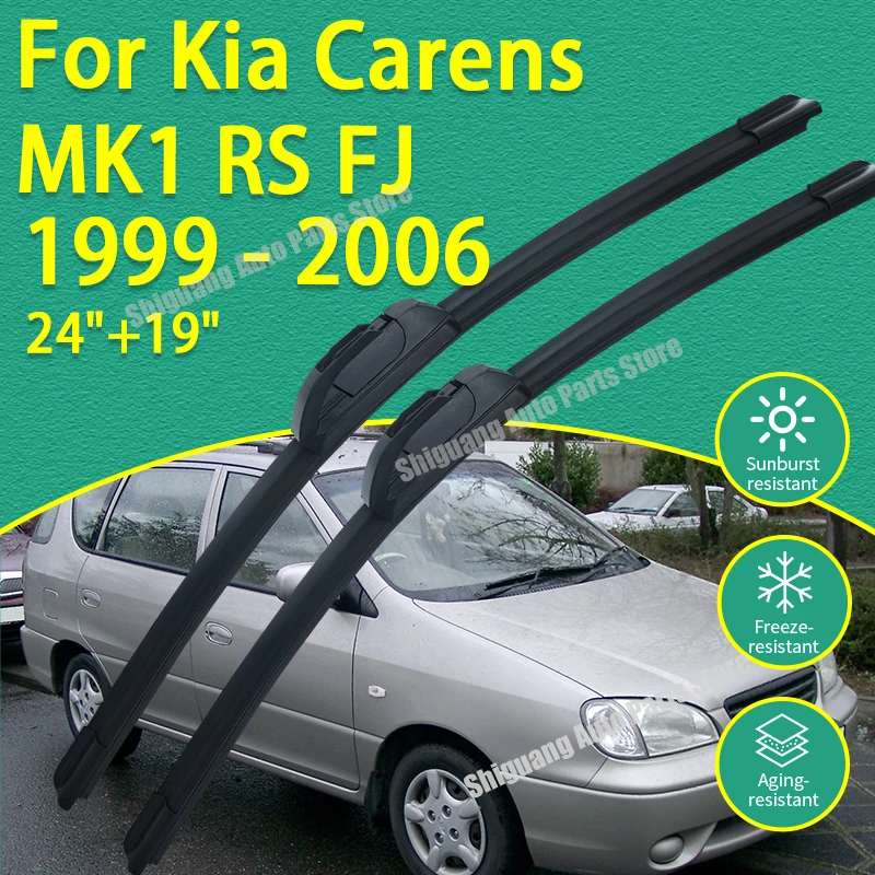 

Front Silicone Coating Wipers for Kia Carens MK1 RS FJ 1999 - 2006 Car Wiper Windshield Windscreen Blades Accessories 2000 2001