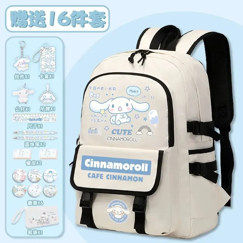 Sanurgente-Cartable de dessin animé de grande capacité pour enfants, sac à dos d'université, nouveau, Cinnamoroll, Babycinnamoroll, étudiant