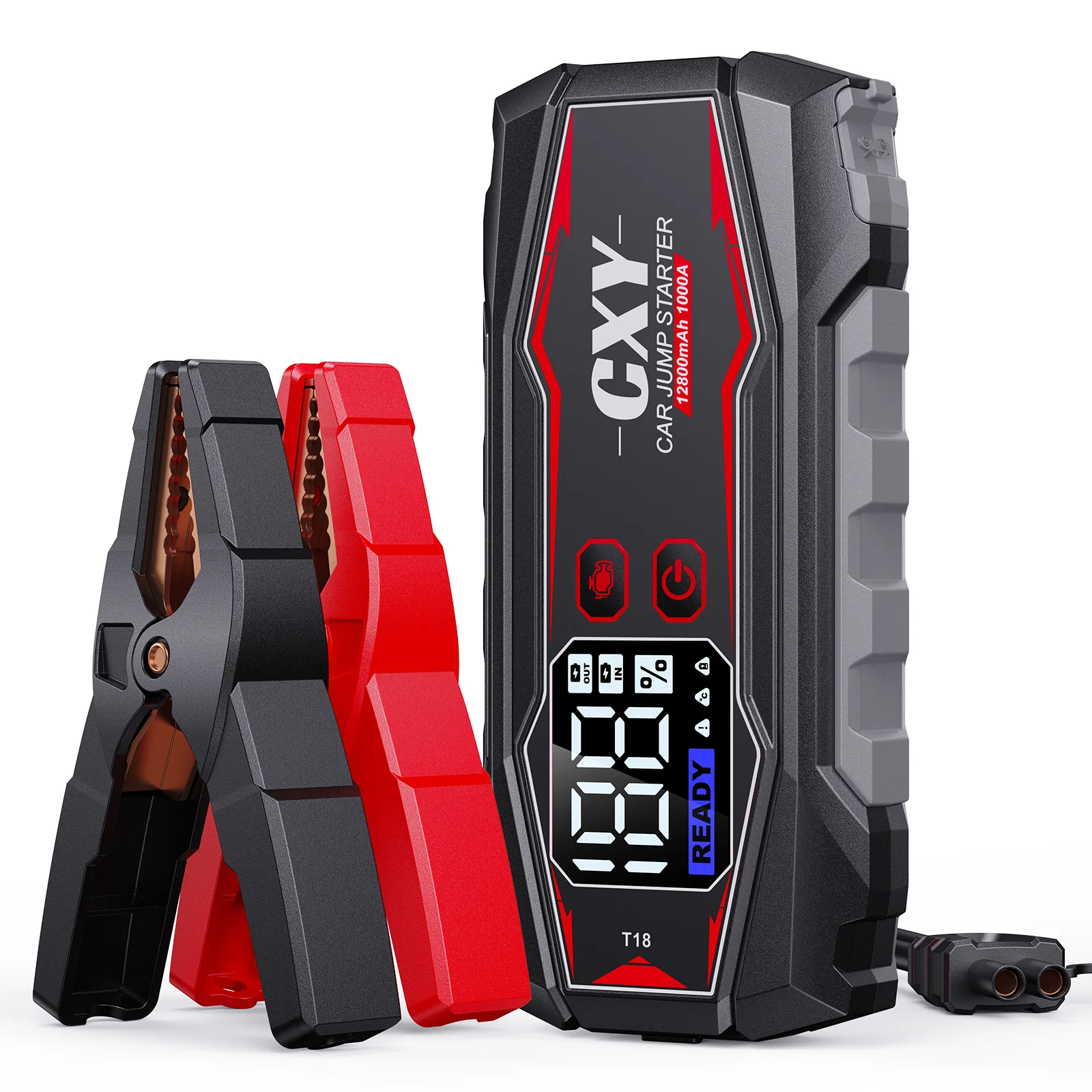 

T18 PD18W Jump Starter 1000A Пик 12 В 47,36 Втч Сверхбезопасный литий-ионный автомобильный стартер, зарядное устройство Power Bank с перемычками