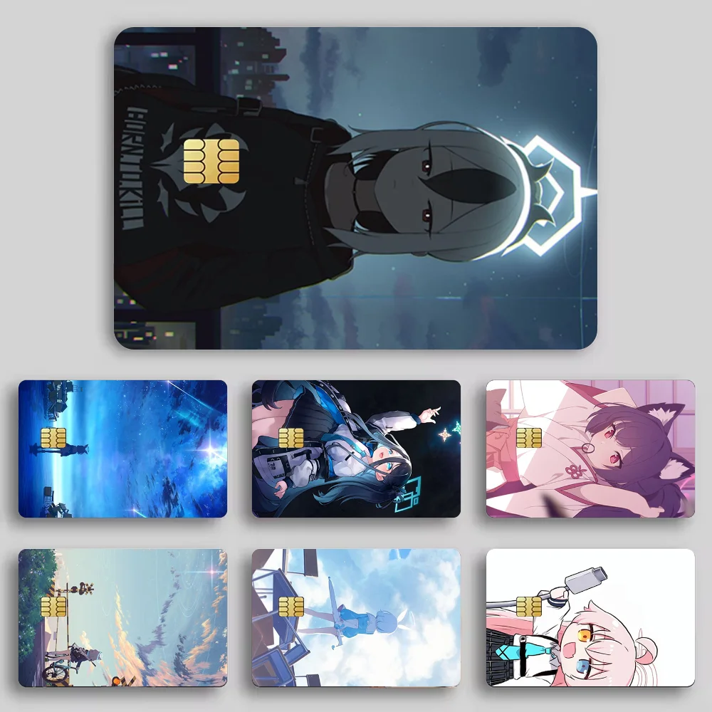 

Blue A-Archive Stickers Cartoon Decorative Small Waterproof Chip 4PCS Card Sticker New Anti-Scratch
