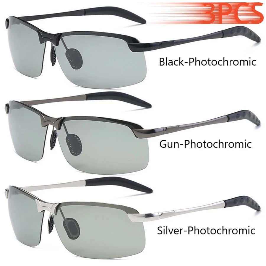 SNQP Männer Photochrome Polarisierte Sonnenbrille Fahren Angeln Chameleon Gläser Ändern Farbe Sonnenbrille Tag Nacht Vision UV400 Brillen 3