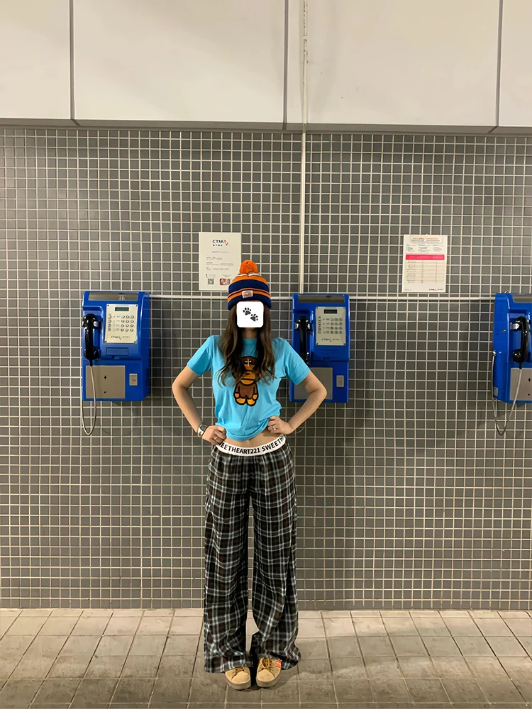 T-shirt ort Sve slim fit da donna in cotone estivo Street Sle Cartoon Monkey Print Top Ultra carino Faionable Casual irt