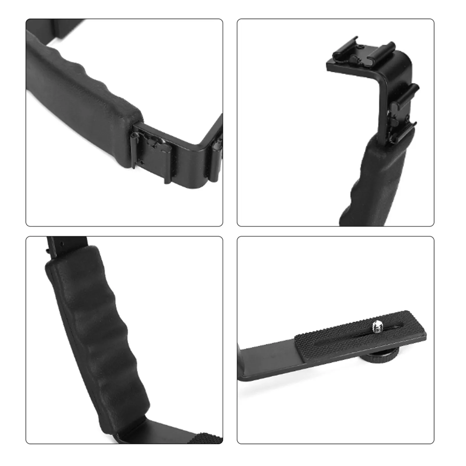 Camera Flash Bracket Camera Flash L Bracket Dual Hot Shoes Holder Mount Adapter Mount DV Microphone LED Light L Flash Bracket