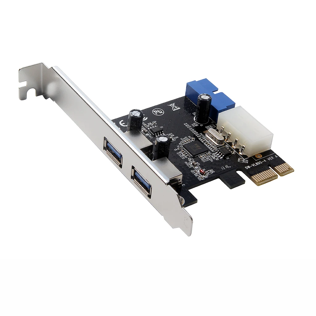 Add On Cards SuperSpeed 10Gbps USB 3.1 2 Port PCI-E Express Card 15pin SATA Power Connector PCIE Adapter ASM1042 Chipset USB HUB