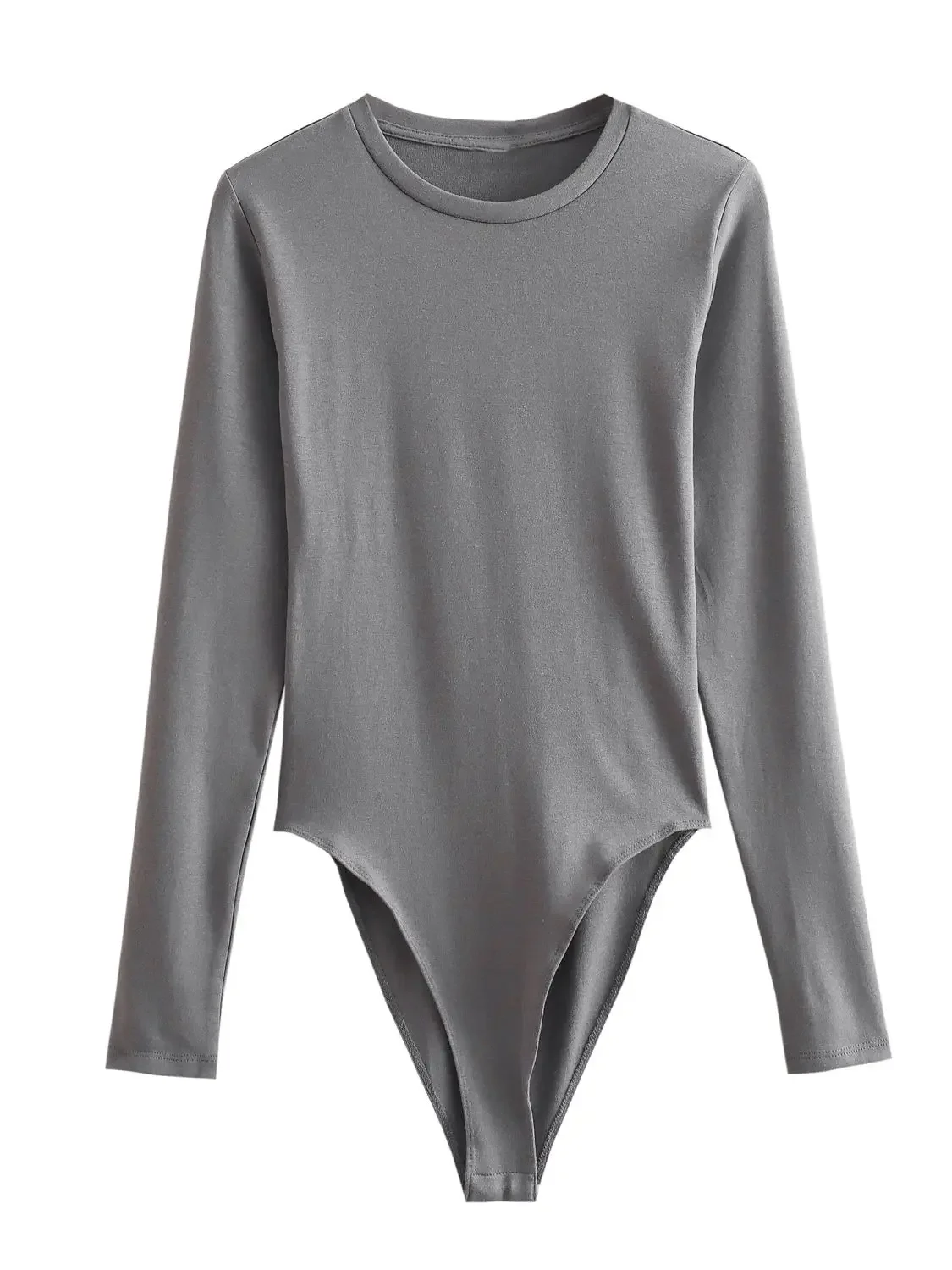 

New Women's Fashion 2025 Long sleeved Modal Bodysuit Women High Street Versatile Round Neck Slim Female Chic Bodysuit