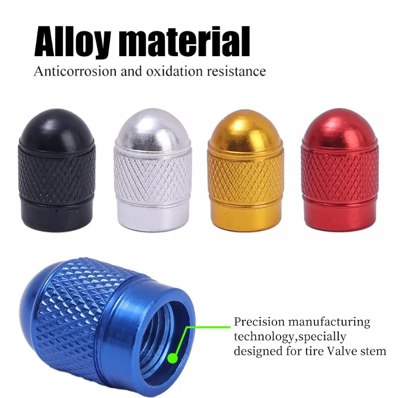 Car Valve Caps for Schrader Valve Motorcycle Bicycle Tire Aluminum Alloy Valve Dustproof Cover Styling Modification Accessories